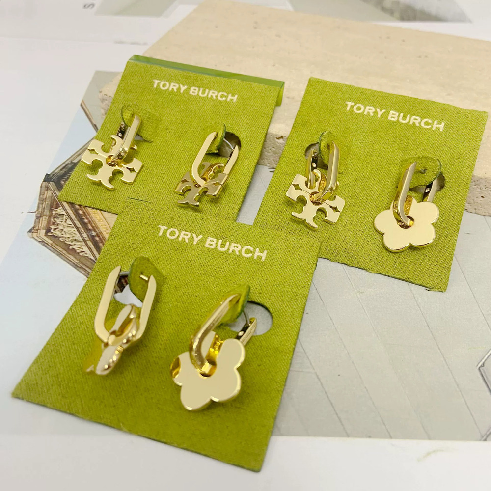 Tory Burch English Letter Flower Earrings
